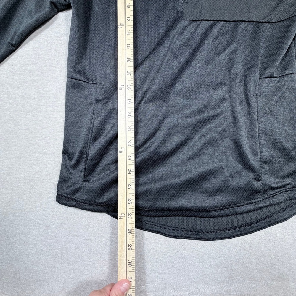 Adidas Mens Small Gray Textured Mesh Pullover Hoodie Zipper Chest Pocket Outdoor - Picture 6 of 11
